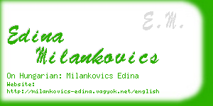 edina milankovics business card